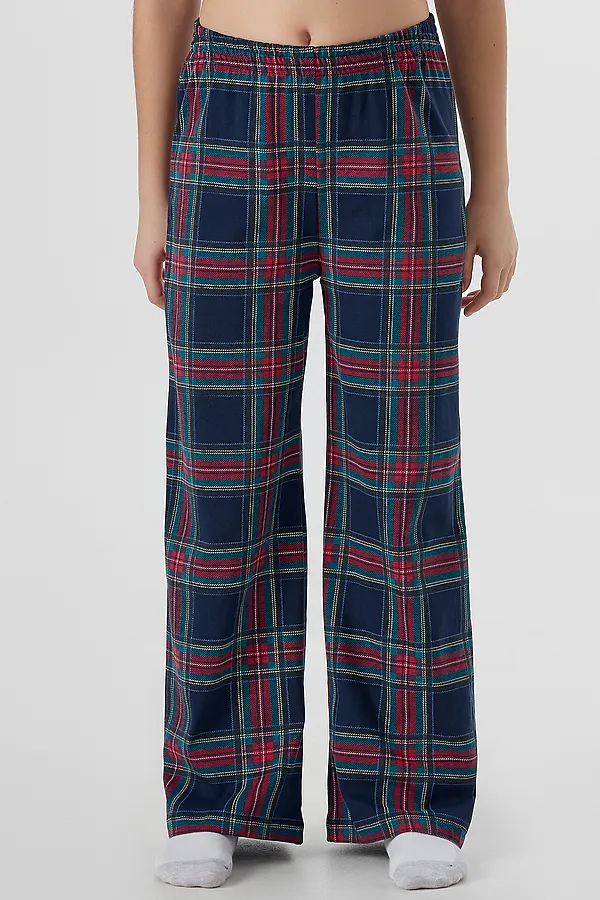 Комплект для девочек (джемпер, брюки) MARK FORMELLE, красный +клетка на т.синем - фото 2