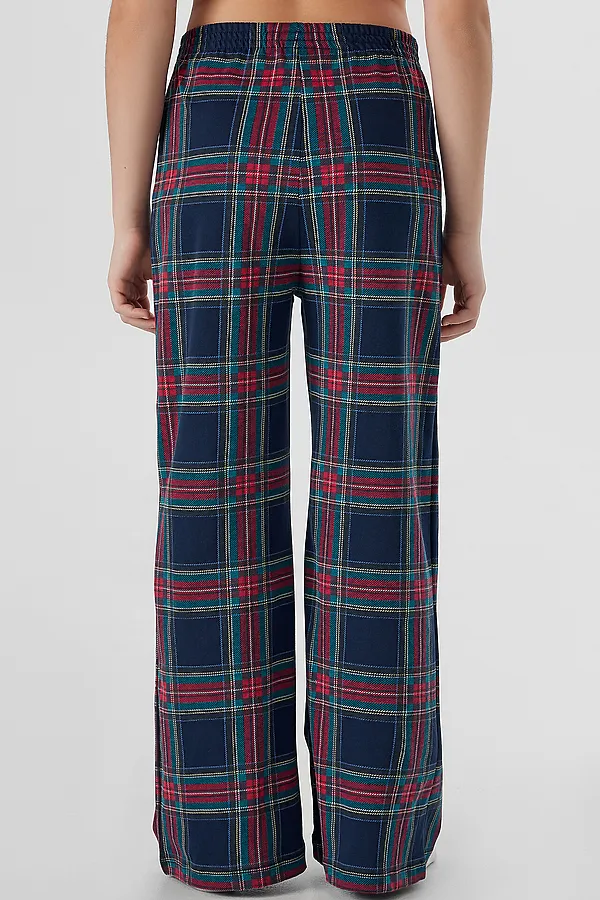 Комплект для девочек (джемпер, брюки) MARK FORMELLE, красный +клетка на т.синем - фото 2