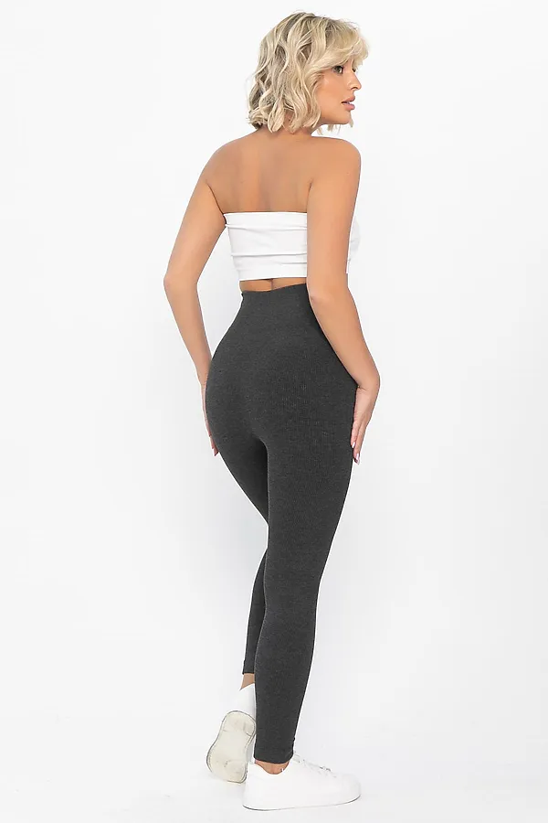 Лосины в рубчик утепленные НЬЮ LADY TAIGA, графит - фото 2