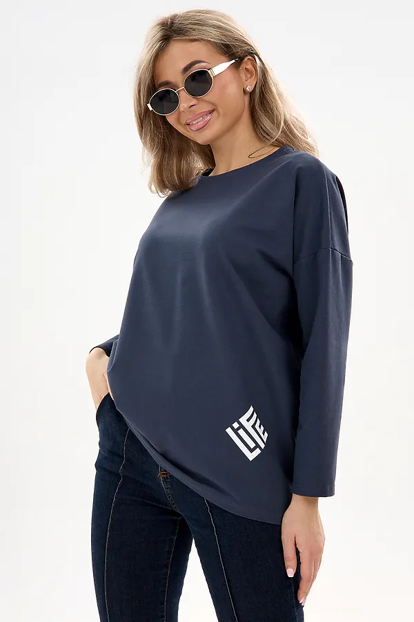 Лонгслив life дл/р НАТАЛИ, графит - фото 2