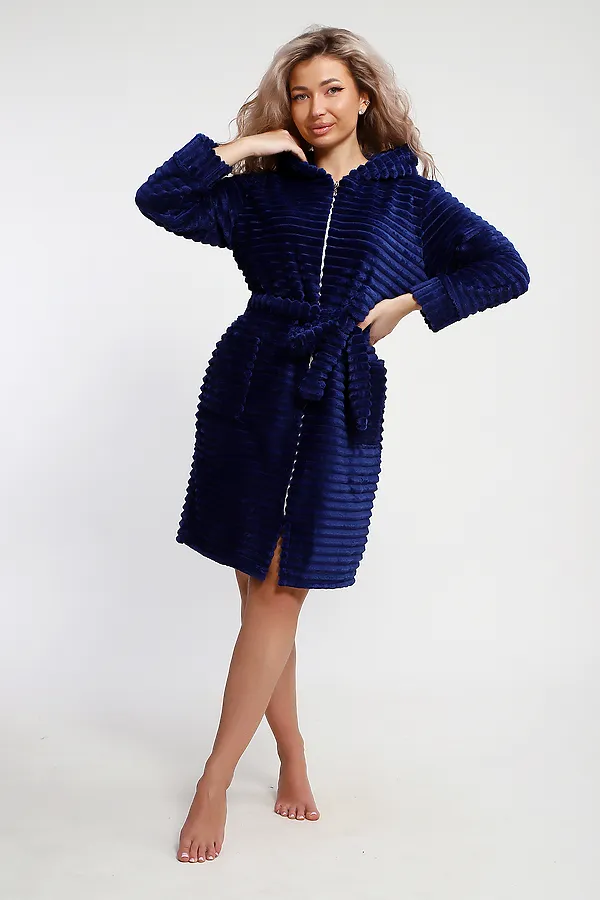 Халат 5718 НАТАЛИ, вельветово-синий - фото 2