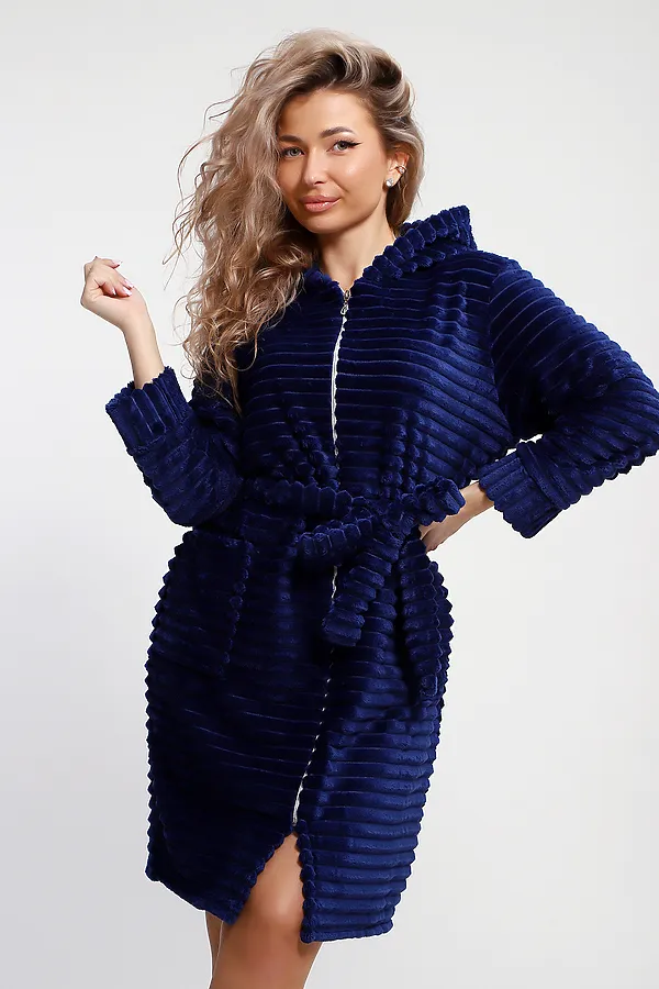 Халат 5718 НАТАЛИ, вельветово-синий - фото 2