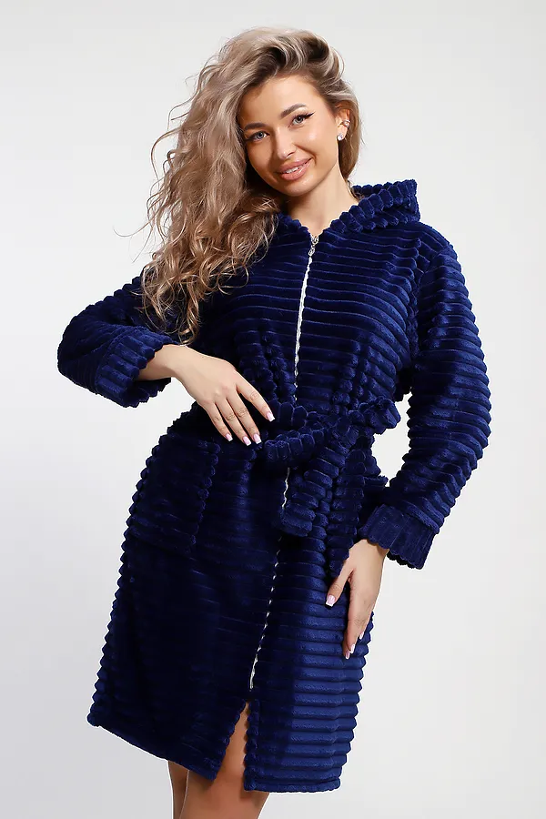 Халат 5718 НАТАЛИ, вельветово-синий - фото 2