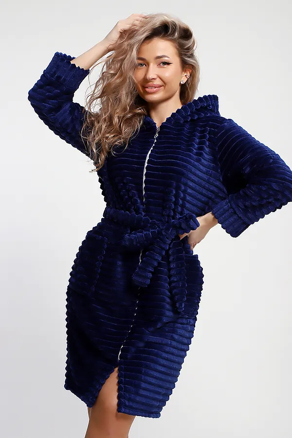 Халат 5718 НАТАЛИ, вельветово-синий - фото 2