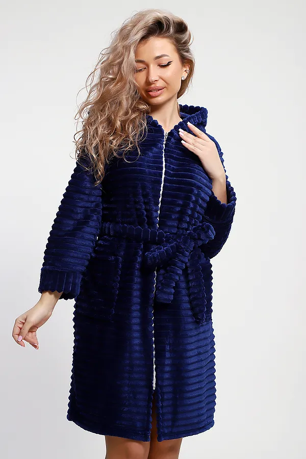 Халат 5718 НАТАЛИ, вельветово-синий - фото 2