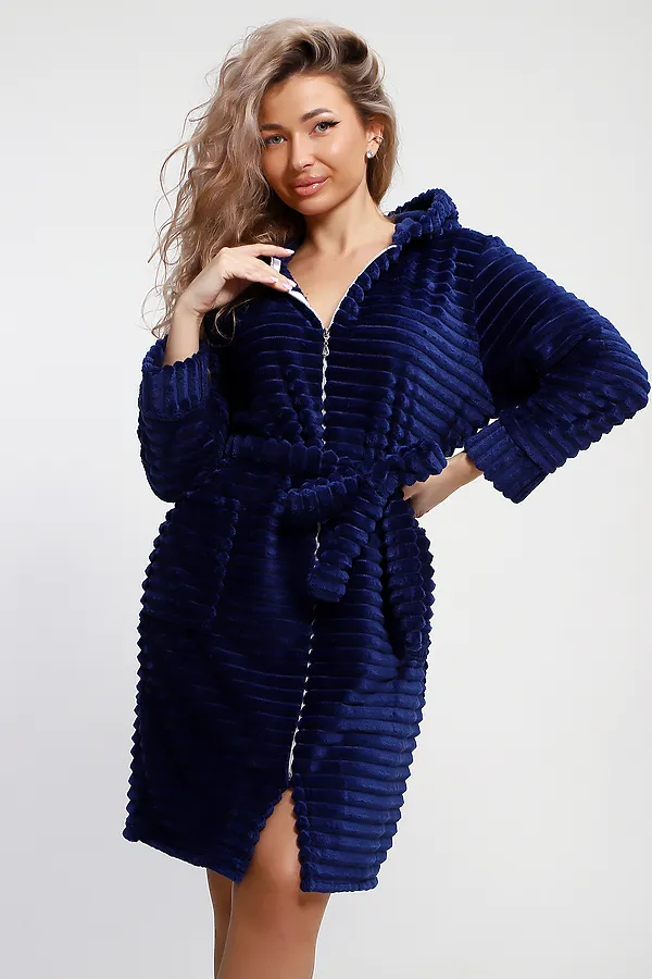 Халат 5718 НАТАЛИ, вельветово-синий - фото 2