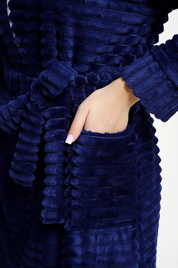 Халат 5718 НАТАЛИ, вельветово-синий - фото 2