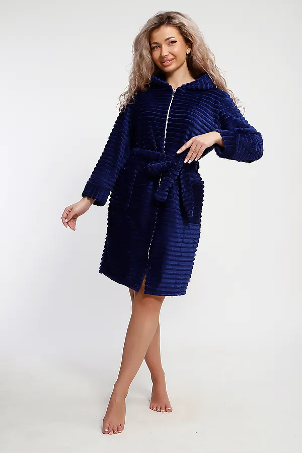 Халат 5718 НАТАЛИ, вельветово-синий - фото 2