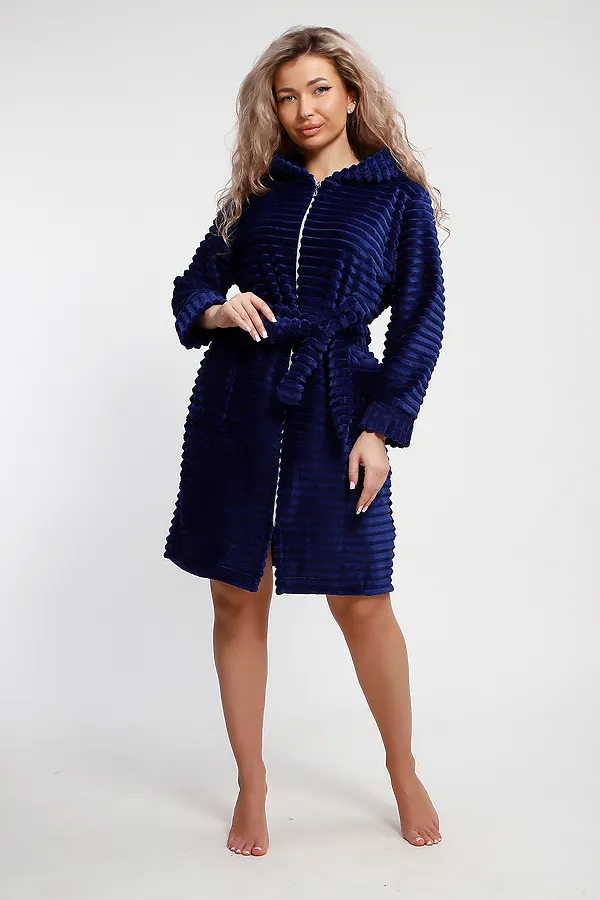 Халат 5718 НАТАЛИ, вельветово-синий - фото 2