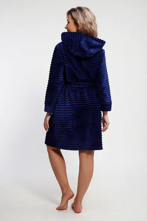 Халат 5718 НАТАЛИ, вельветово-синий - фото 2