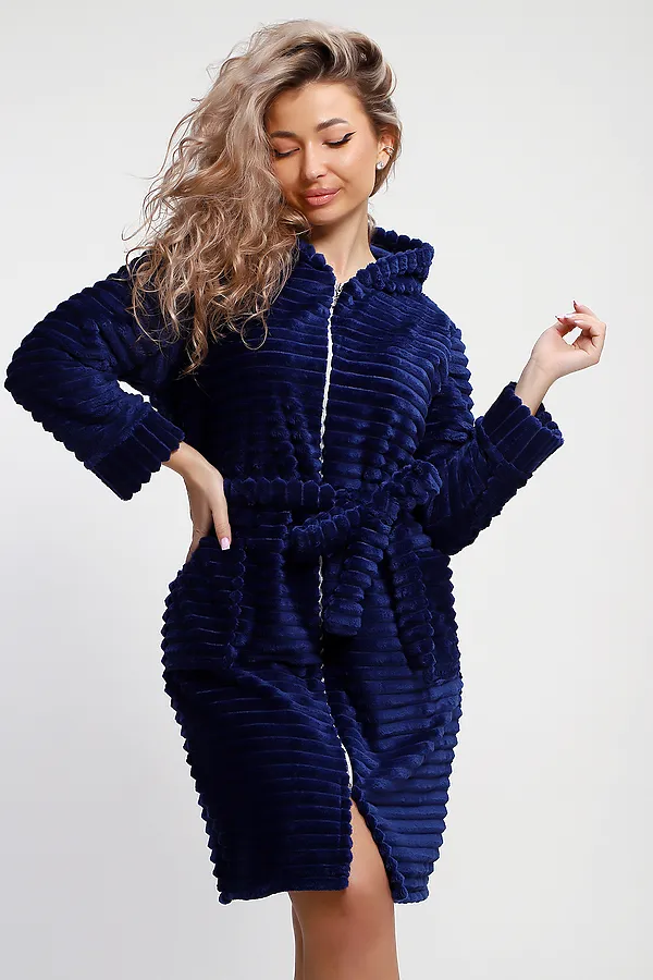 Халат 5718 НАТАЛИ, вельветово-синий - фото 2