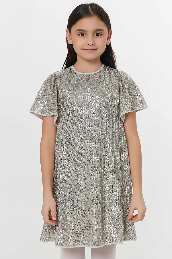 Платье для девочек MARK FORMELLE, серебристые пайетки - фото 2