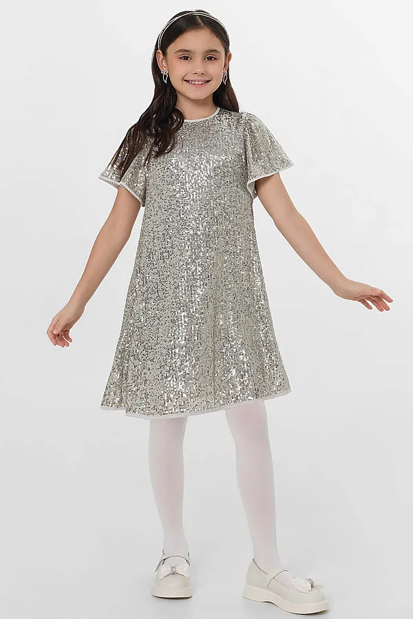 Платье для девочек MARK FORMELLE, серебристые пайетки - фото 2