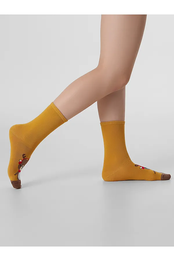 Носки детские (3 пары) MARK FORMELLE, св.кэмел /я.красный /молочный/ - фото 2