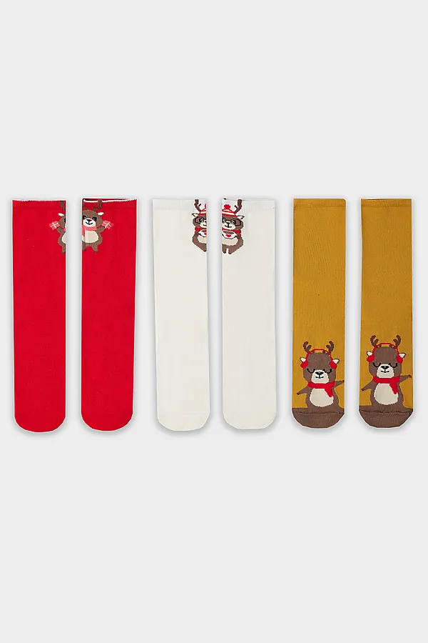 Носки детские (3 пары) MARK FORMELLE, св.кэмел /я.красный /молочный/ - фото 2