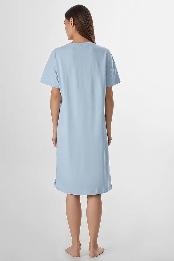 Сорочка ночная женская MARK FORMELLE, горошек на голубом - фото 2