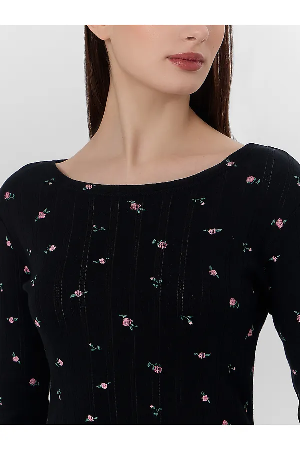 Комплект женский (джемпер, шорты) MARK FORMELLE, розочки на черном - фото 2