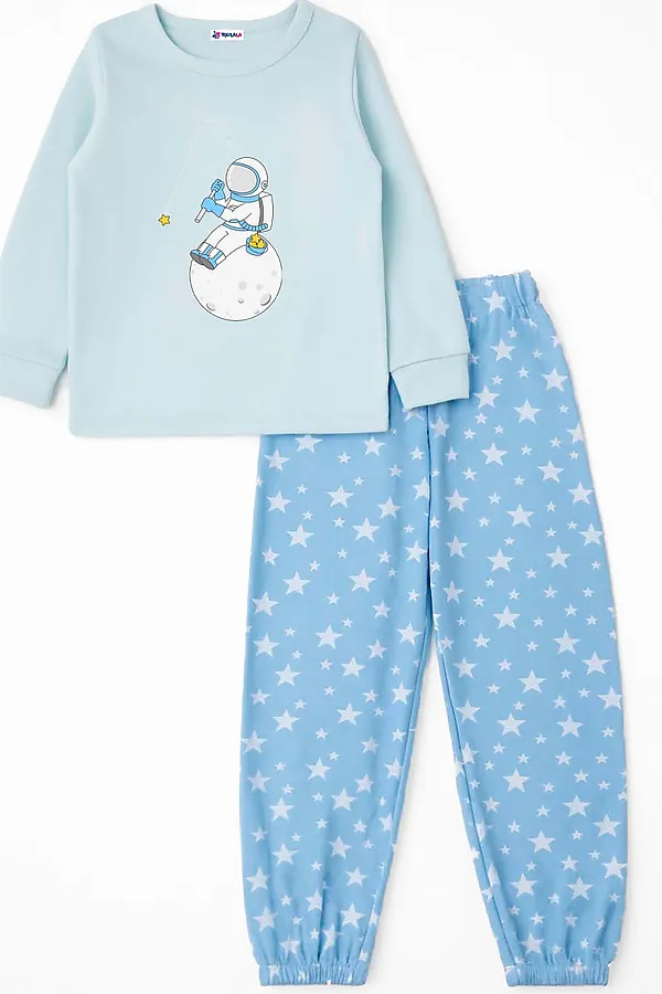 Пижама интерлок YOULALA, голубой - фото 2