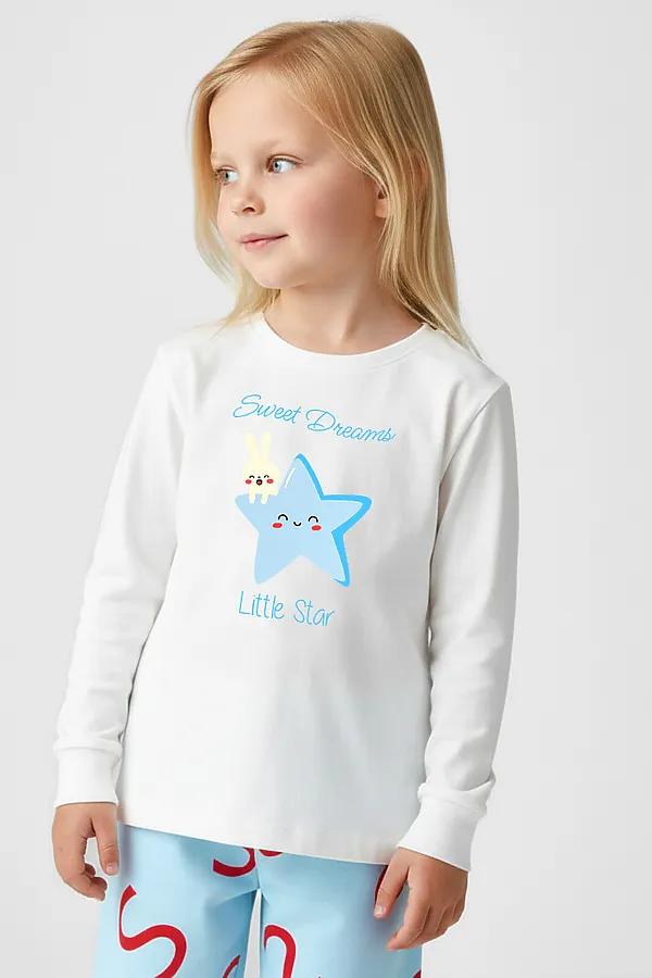 Пижама интерлок YOULALA, молочный - фото 2