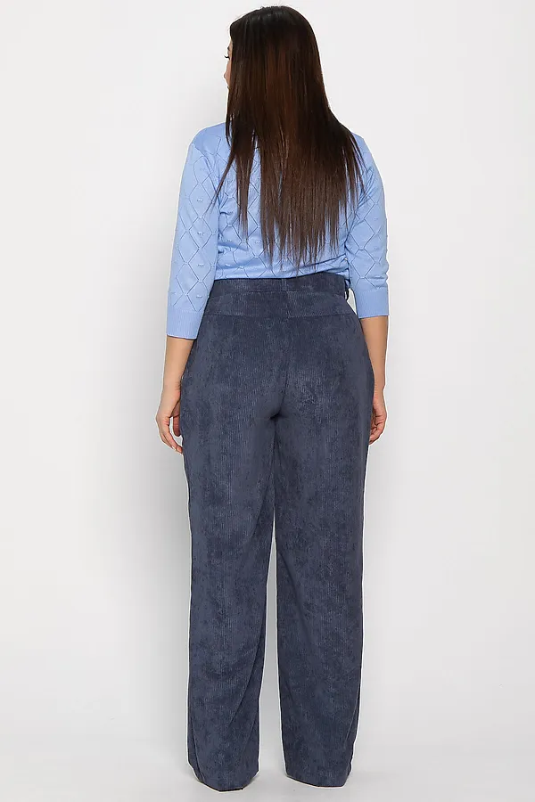 Брюки вельветовые Брауни LADY TAIGA, синие - фото 2