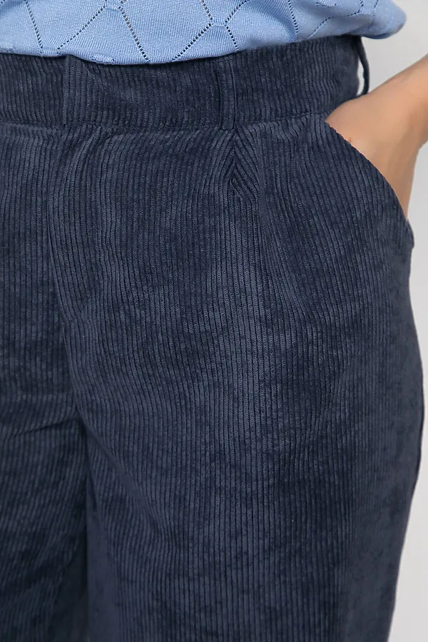 Брюки вельветовые Брауни LADY TAIGA, синие - фото 2