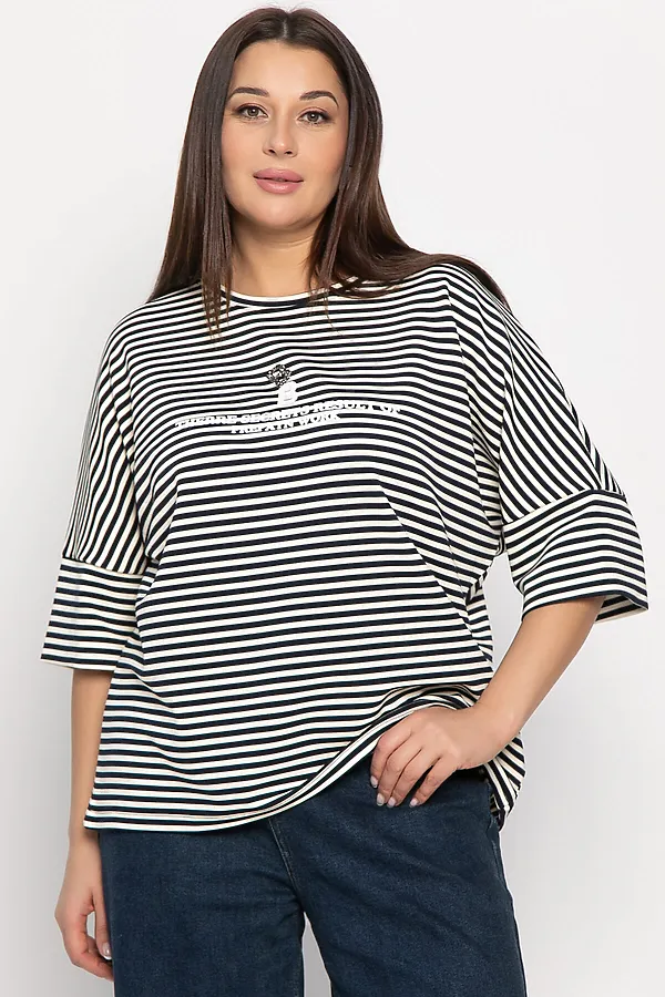 Блуза Монтана LADY TAIGA, бело-синяя - фото 2