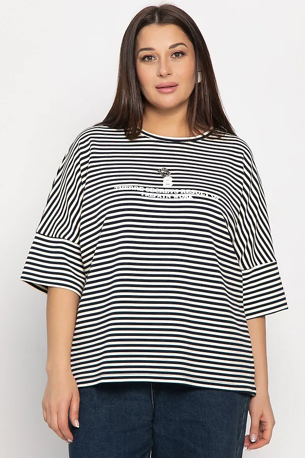 Блуза Монтана LADY TAIGA, бело-синяя - фото 2