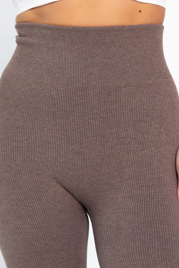 Лосины в рубчик утепленные НЬЮ LADY TAIGA, капучино - фото 2