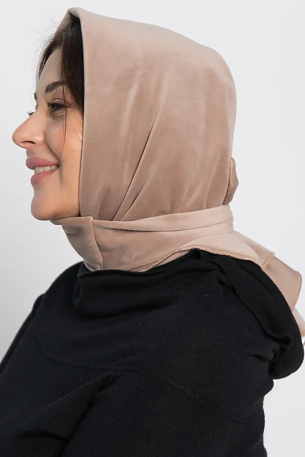 Косынка с завязками Велюр LADY TAIGA, бежевая - фото 2