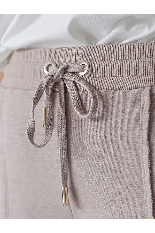 Брюки прямые из премиального футера двухнитки с эластаном VILATTE, макиато меланж - фото 2