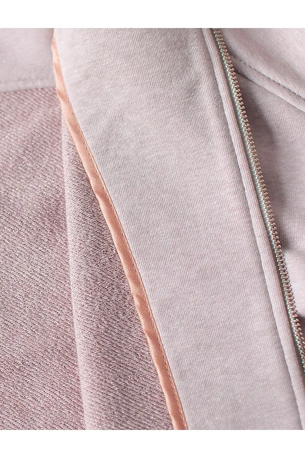 Бомбер среднего объема на молнии из петельчатого футера двухнитки с эластаном VILATTE, макиато меланж - фото 2