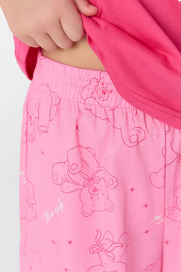 Комплект для девочек (футболка, брюки) MARK FORMELLE, розовый +медвежата на розовом саше - фото 2