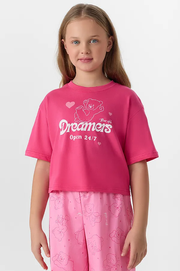Комплект для девочек (футболка, брюки) MARK FORMELLE, розовый +медвежата на розовом саше - фото 2