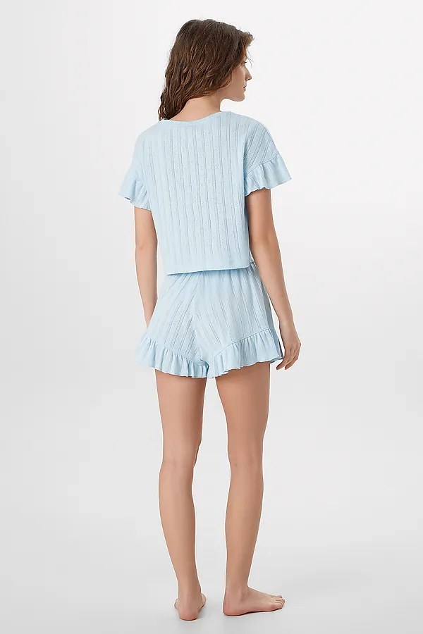 Комплект женский (футболка, шорты) MARK FORMELLE, голубое небо - фото 2