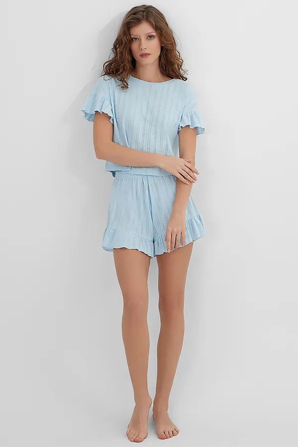 Комплект женский (футболка, шорты) MARK FORMELLE, голубое небо - фото 2