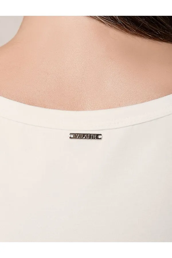 Топ облегающий из эластичного хлопка с квадратным вырезом каре VILATTE, молочный - фото 2