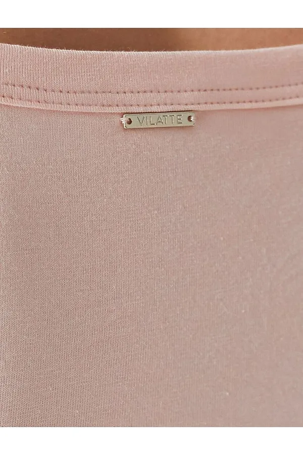 Топ облегающий из эластичного хлопка с квадратным вырезом каре VILATTE, пудра - фото 2