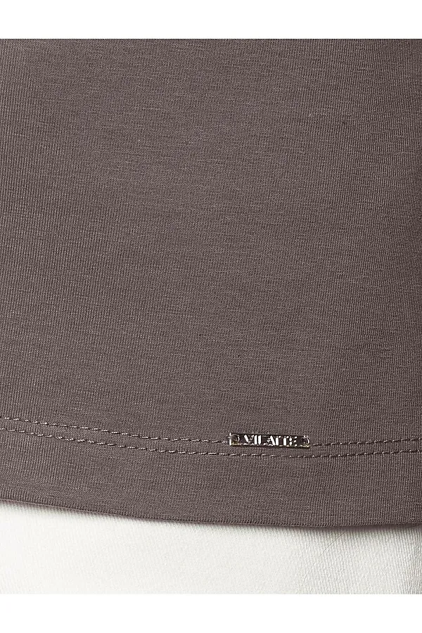 Топ с V-вырезом на регулируемых бретелях эластичный из премиального хлопка VILATTE, кофе - фото 2