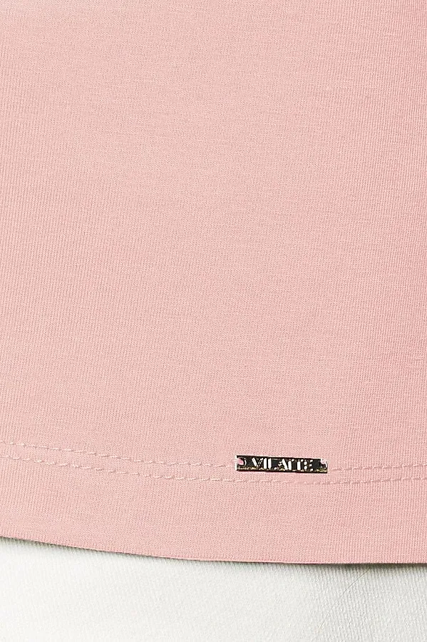 Топ с V-вырезом на регулируемых бретелях эластичный из премиального хлопка VILATTE, пудра - фото 2