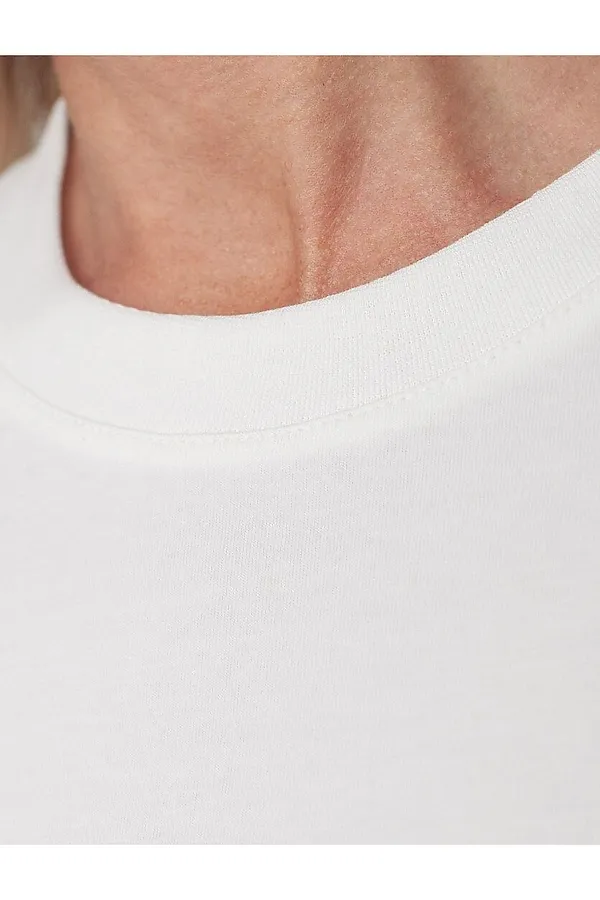 Футболка свободная из премиального хлопка с эластаном VILATTE, молочный - фото 2