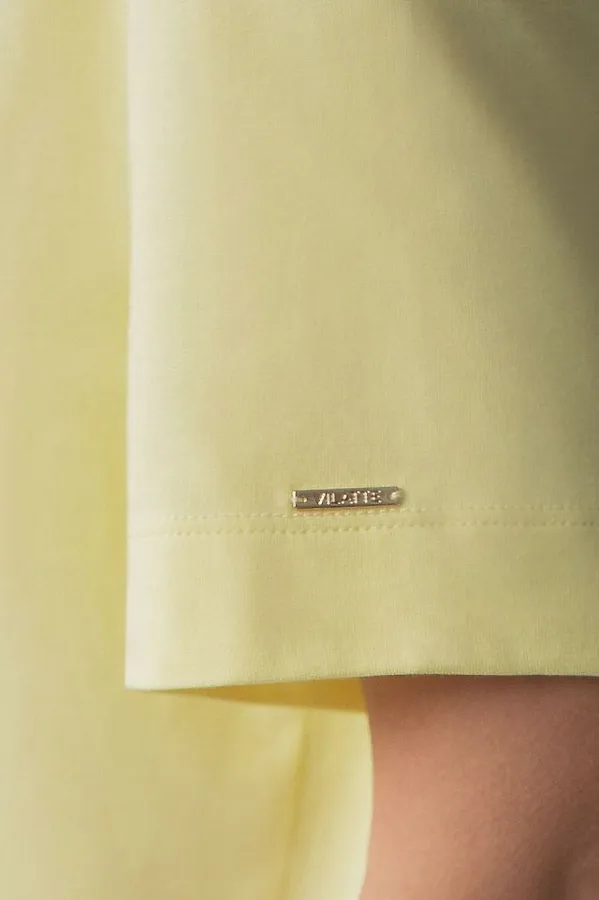 Свободная футболка с принтом из премиального хлопка с эастаном VILATTE, лимонный_love - фото 2