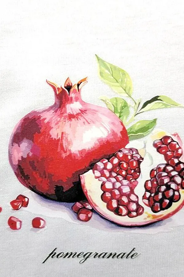 Свободная футболка с принтом из премиального хлопка с эастаном VILATTE, белый_pomegranate - фото 2