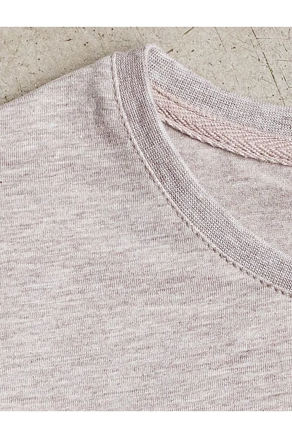 Свободная футболка с принтом из премиального хлопка с эастаном VILATTE, кофейный меланж_pomegranate - фото 2