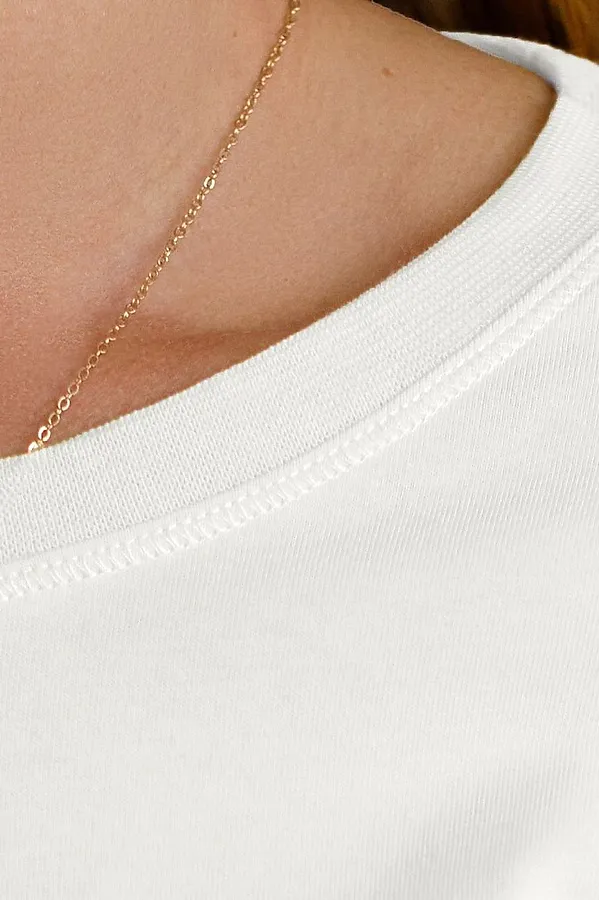 Базовый лонгслив из премиального хлопка с эластаном VILATTE, белый - фото 2