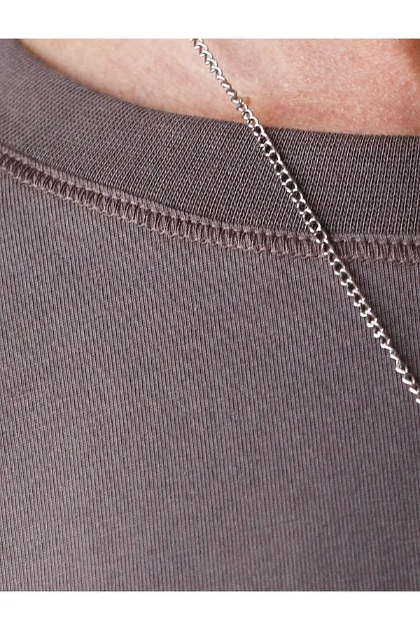 Базовый лонгслив из премиального хлопка с эластаном VILATTE, кофейный - фото 2