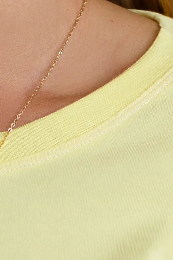 Базовый лонгслив из премиального хлопка с эластаном VILATTE, лимонный - фото 2
