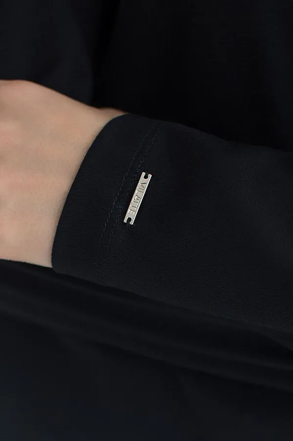 Базовый лонгслив из премиального хлопка с эластаном VILATTE, черный - фото 2