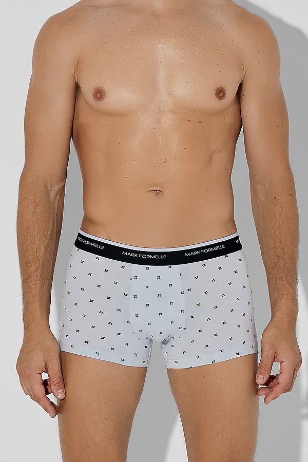 Трусы мужские (2шт) MARK FORMELLE, квадраты на св.сером +квадраты на черном - фото 2