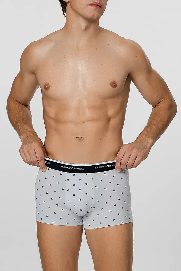 Трусы мужские (2шт) MARK FORMELLE, квадраты на св.сером +квадраты на черном - фото 2
