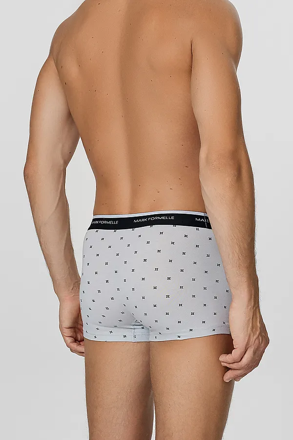 Трусы мужские (2шт) MARK FORMELLE, квадраты на св.сером +квадраты на черном - фото 2